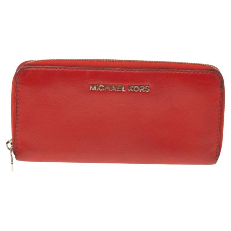Michael Kors Portafoglio Bedford con zip in pelle arancione
