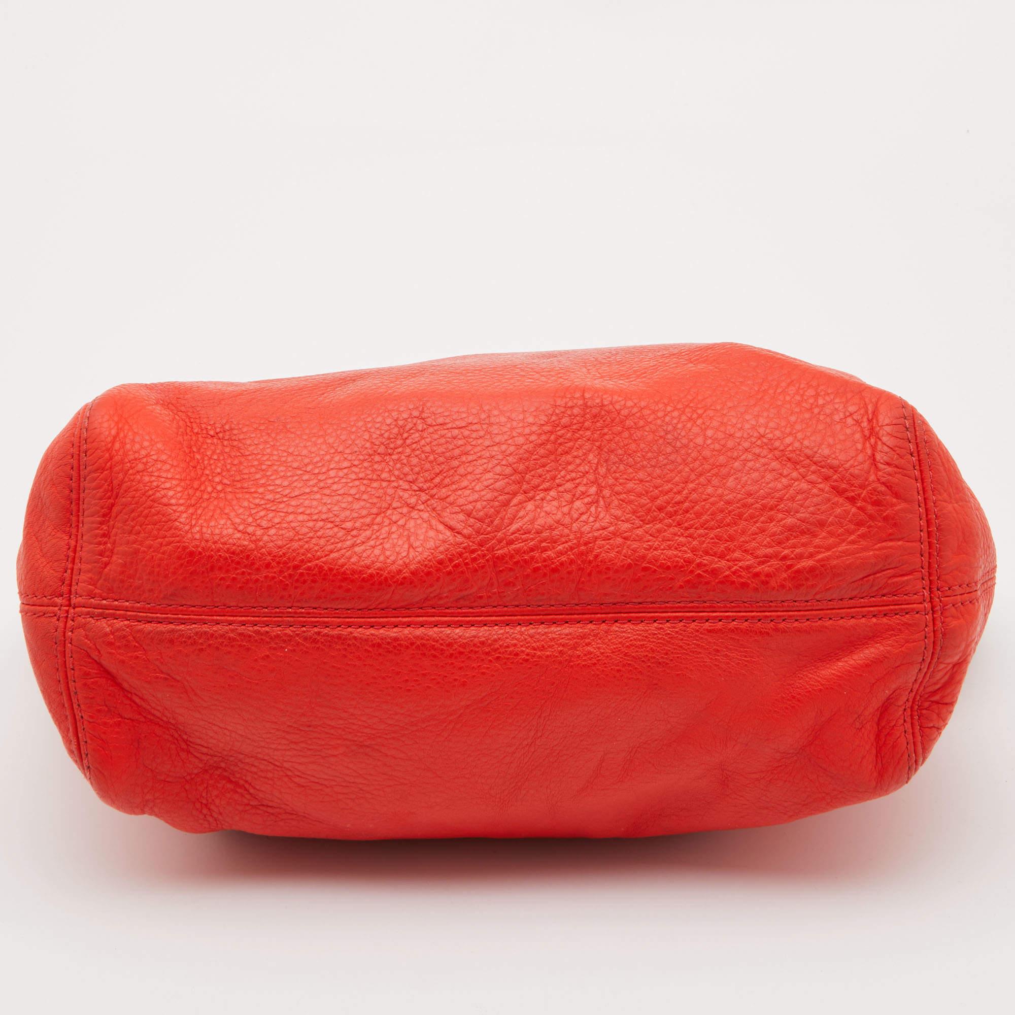 Michael Kors Orange Leather Chain Hobo For Sale 2