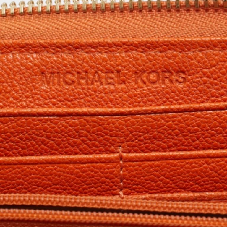 Cartera con cremallera Jet Set de piel naranja Michael Kors en venta 5