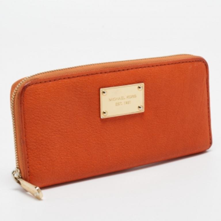 De las mujeres Cartera con cremallera Jet Set de piel naranja Michael Kors en venta
