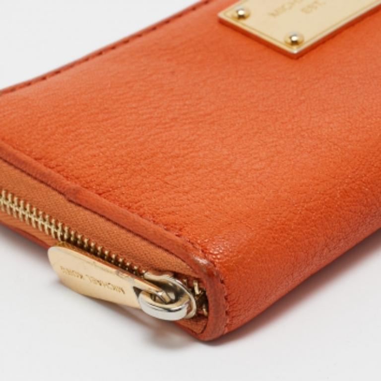 Cartera con cremallera Jet Set de piel naranja Michael Kors en venta 3