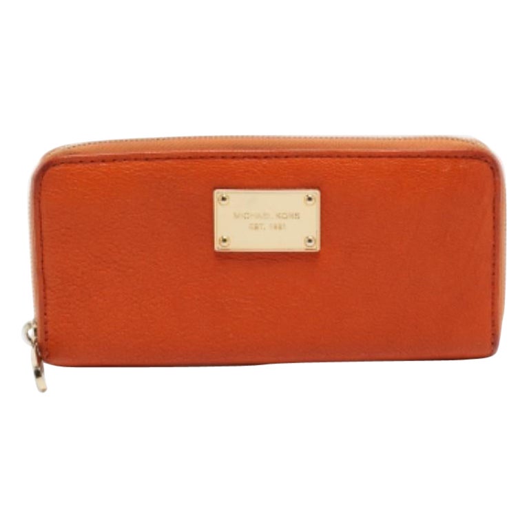 Cartera con cremallera Jet Set de piel naranja Michael Kors