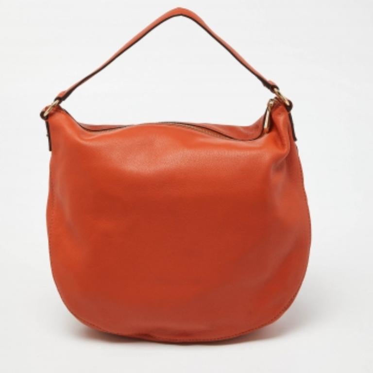 Michael Kors Hobo de piel naranja con logotipo y cremallera Rojo en venta