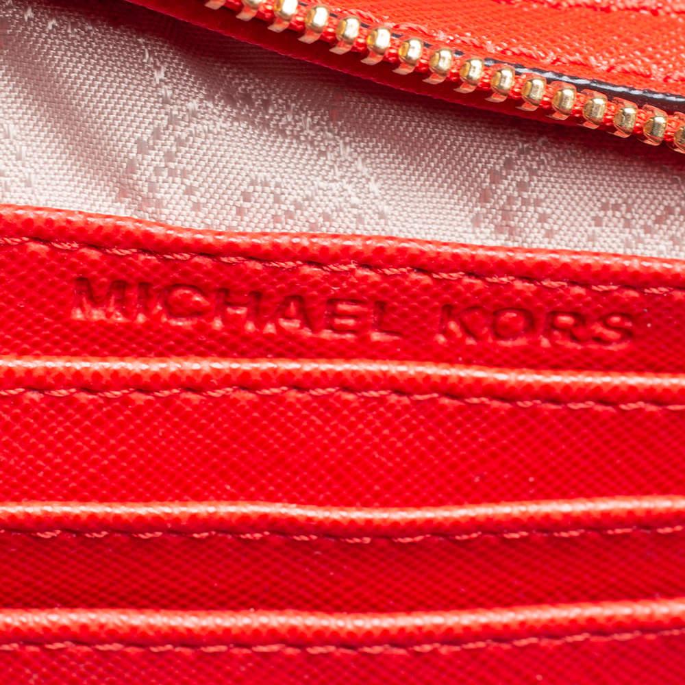 Michael Kors Orange Saffiano Leather Mini Selma Crossbody Bag 3