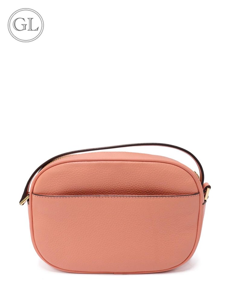 Michael Kors Peach Leather LogoEmbossed Crossbody Bag For Sale at 1stDibs