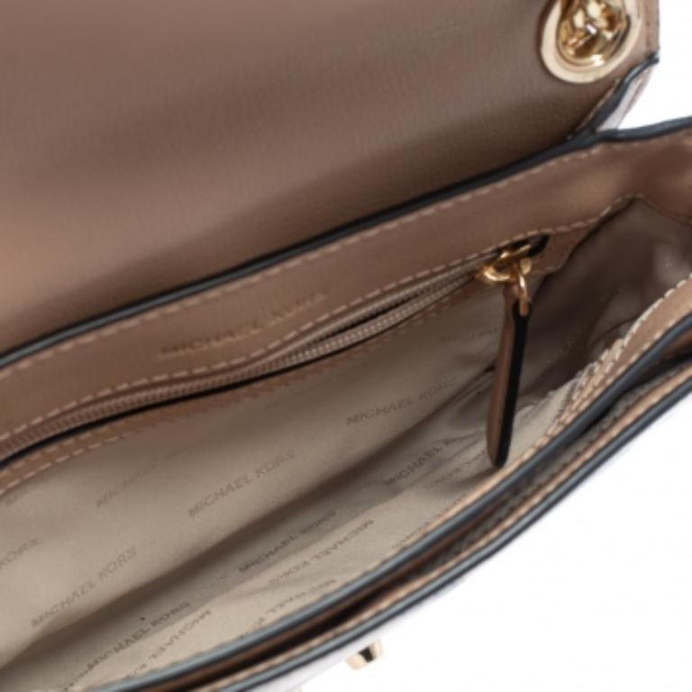 Brown Michael Kors Pink/Black Leather Small Sloan Shoulder Bag For Sale