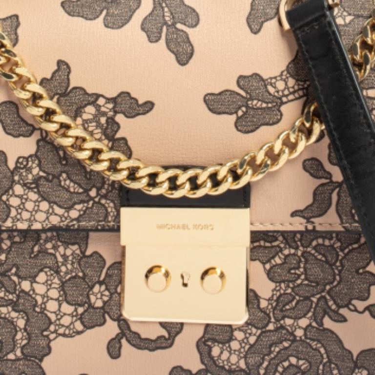 Michael Kors Pink/Black Leather Small Sloan Shoulder Bag For Sale 1