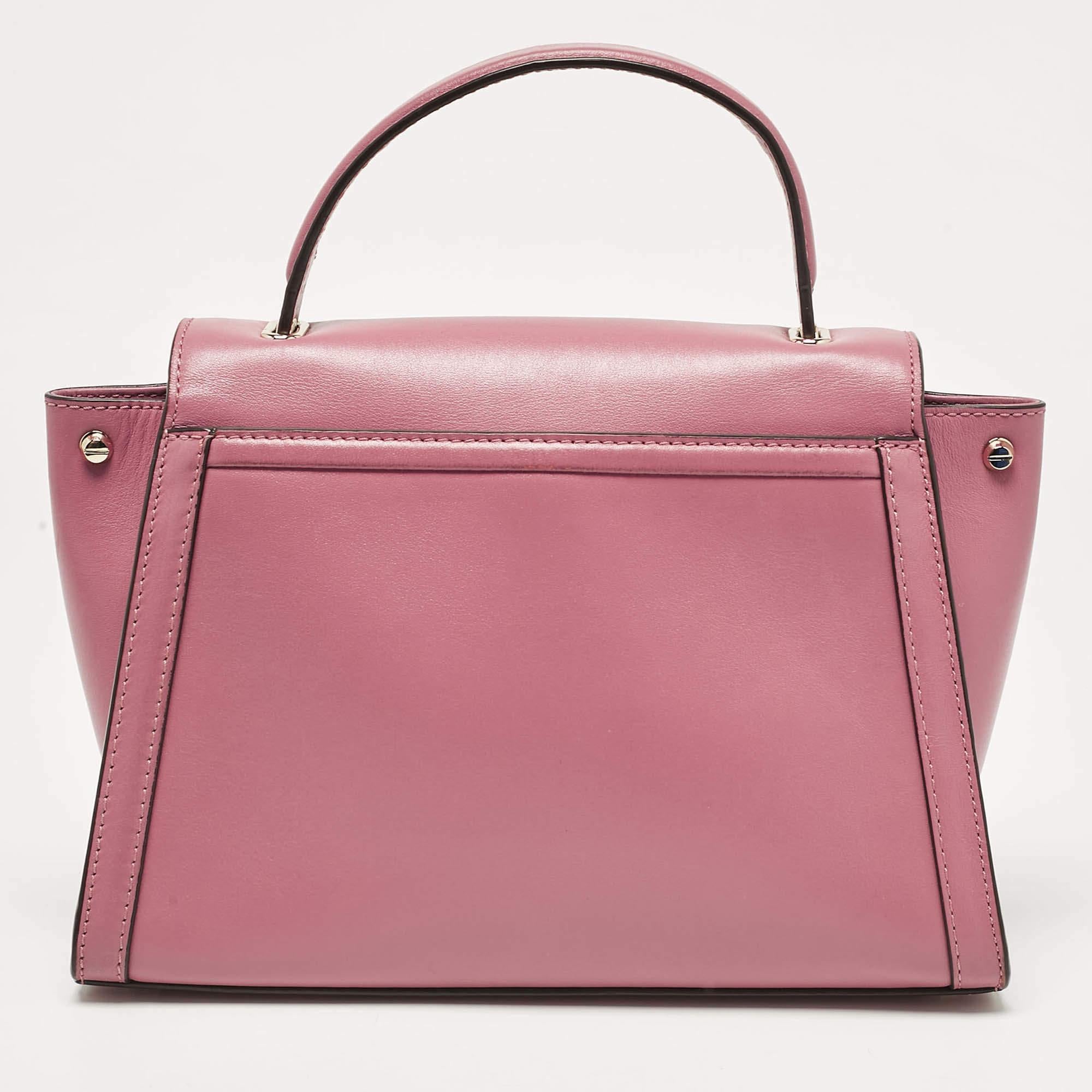 Michael Kors Pink Leather Medium Whitney Top Handle Bag In Good Condition For Sale In Dubai, Al Qouz 2