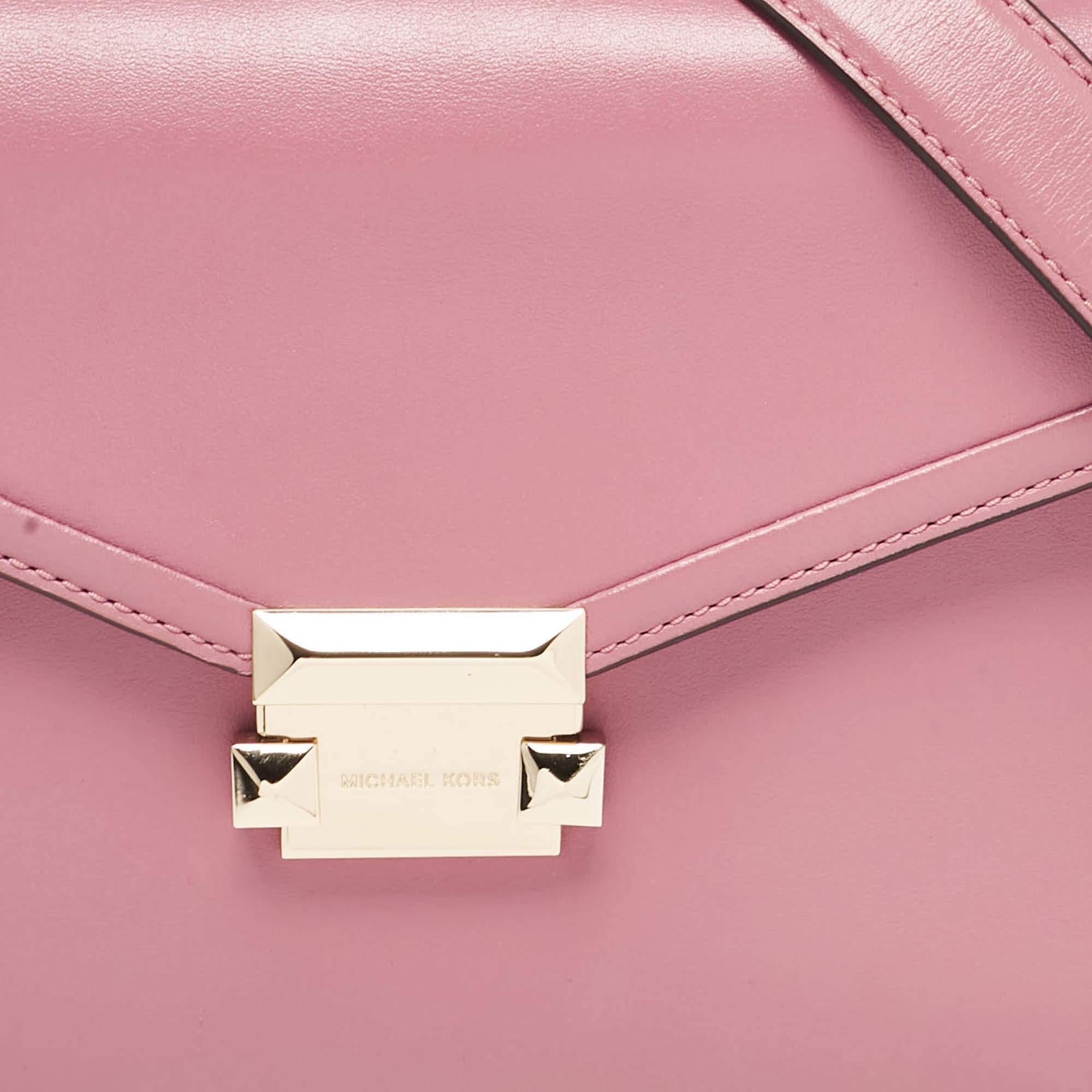 Women's Michael Kors Pink Leather Medium Whitney Top Handle Bag For Sale