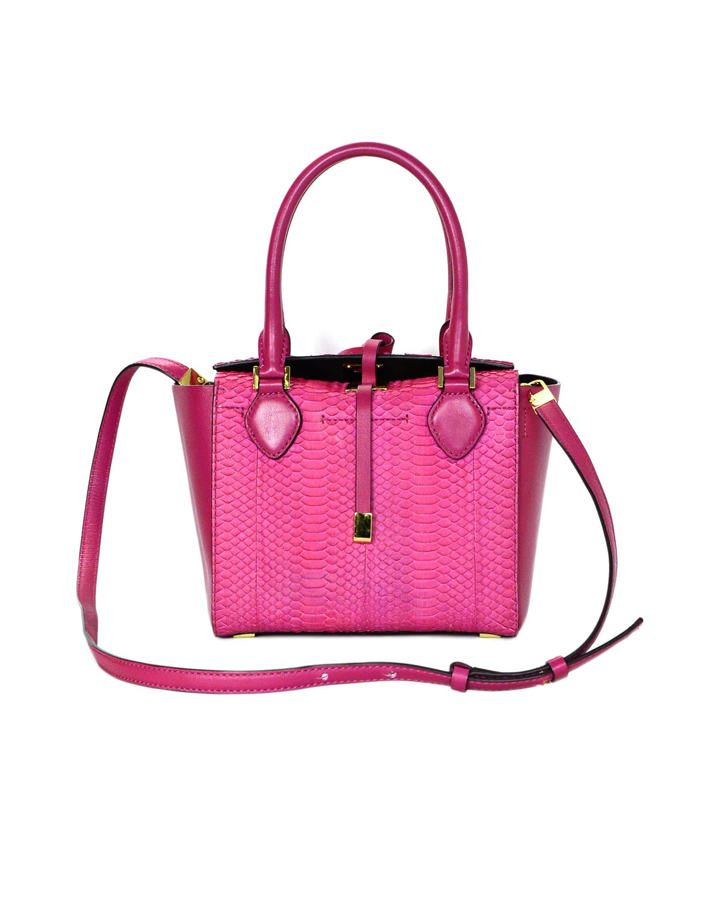 Women's Michael Kors Pink Leather/Python Extra Small Miranda Crossbody Bag