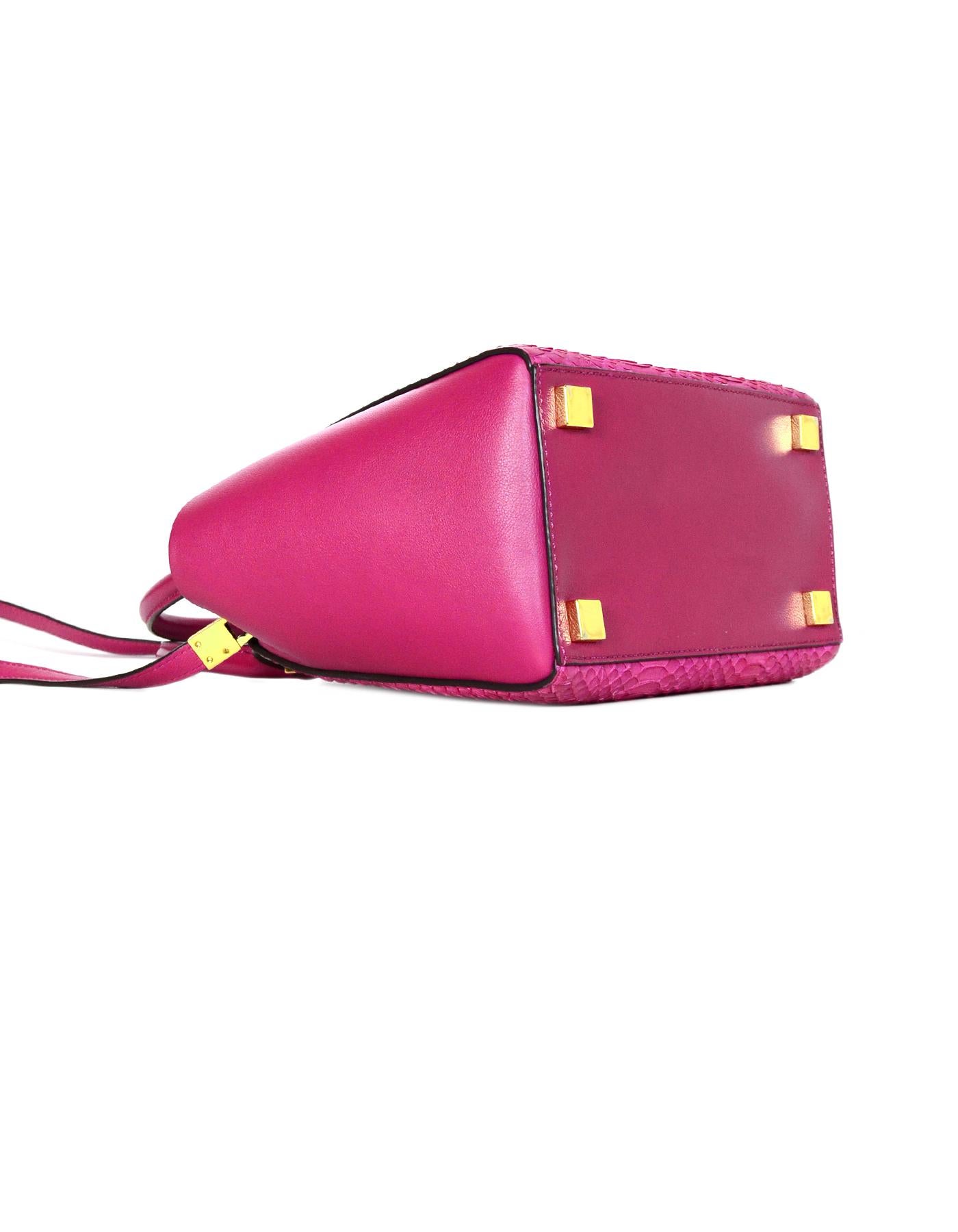 Michael Kors Pink Leather/Python Extra Small Miranda Crossbody Bag 1