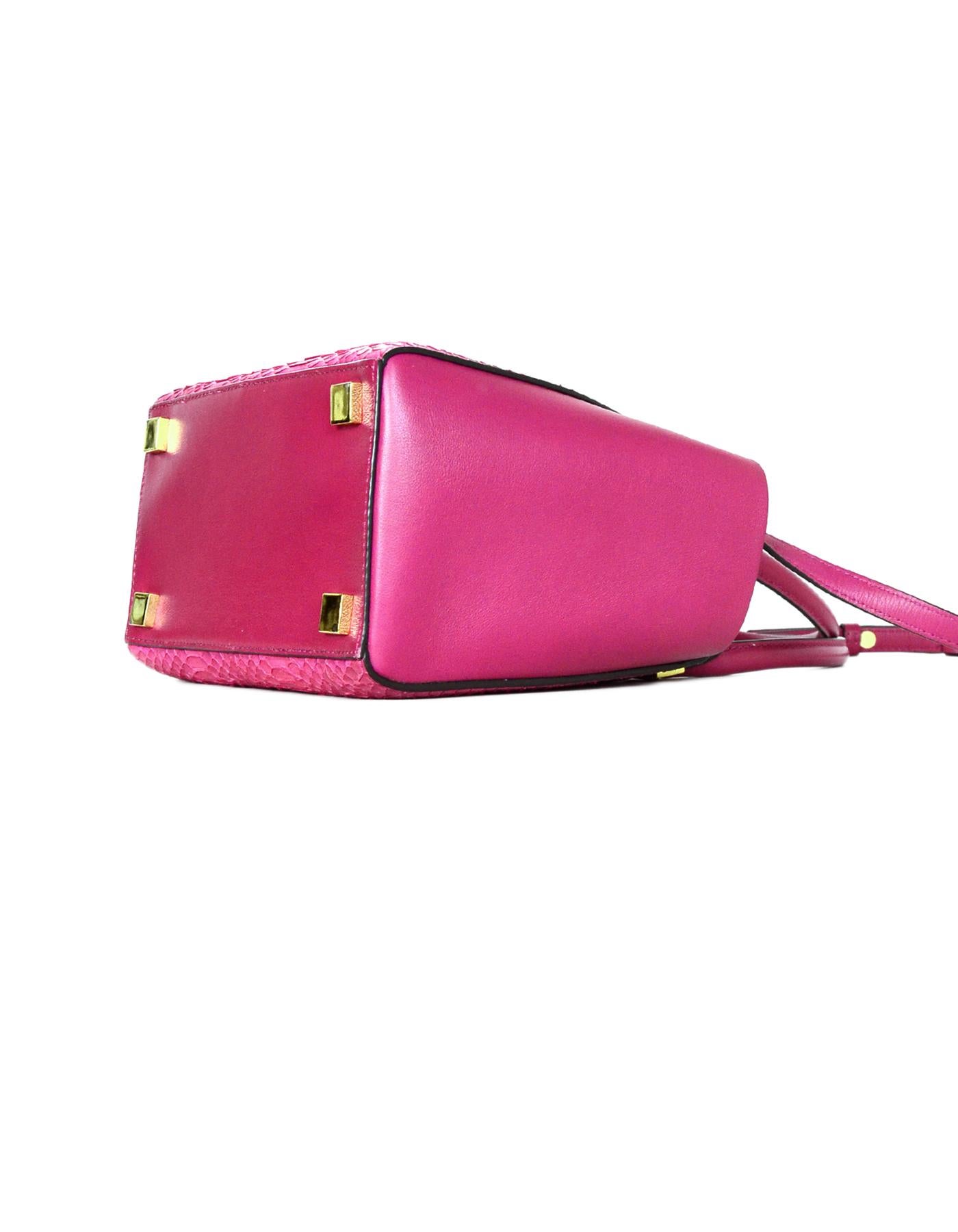 Michael Kors Pink Leather/Python Extra Small Miranda Crossbody Bag 2