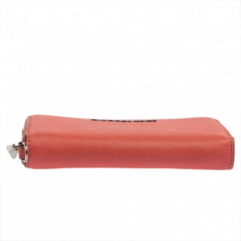 Michael Kors Pink Leather Zip Around Wristlet Wallet For Sale 2