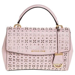 Michael Kors Pink Perforated Leather Small Ava Satchel For Sale at ...
