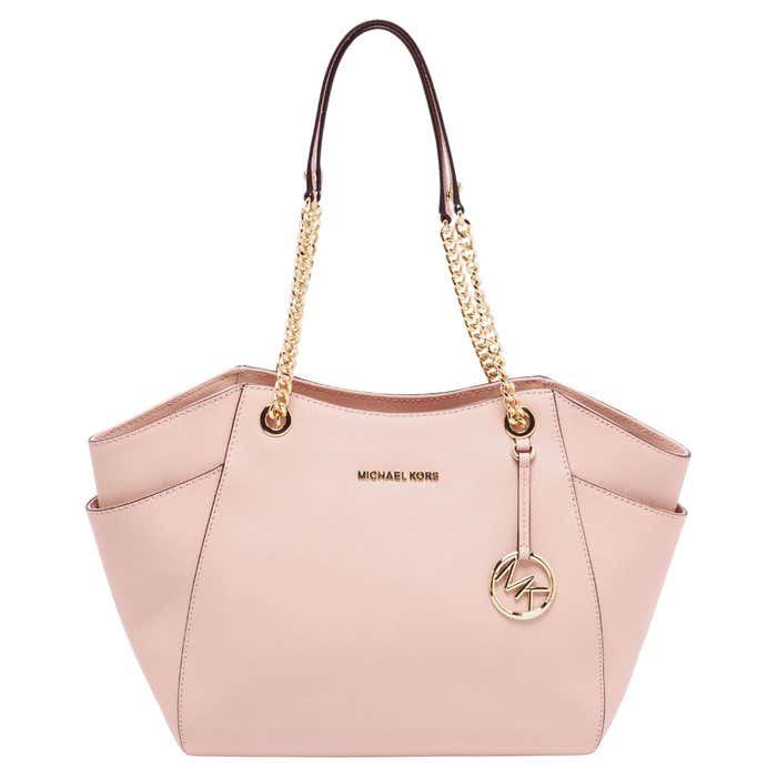 Michael Kors Pink Saffiano Leather Jet Set Travel Chain Tote at 1stDibs ...