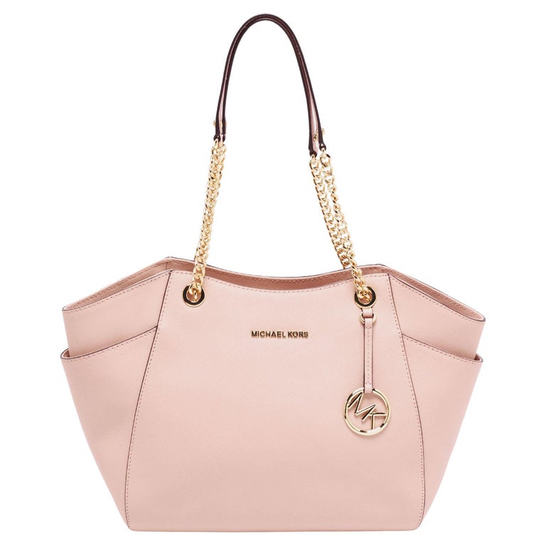 Michael Kors Pink Saffiano Leather Jet Set Travel Chain Tote For Sale at  1stDibs