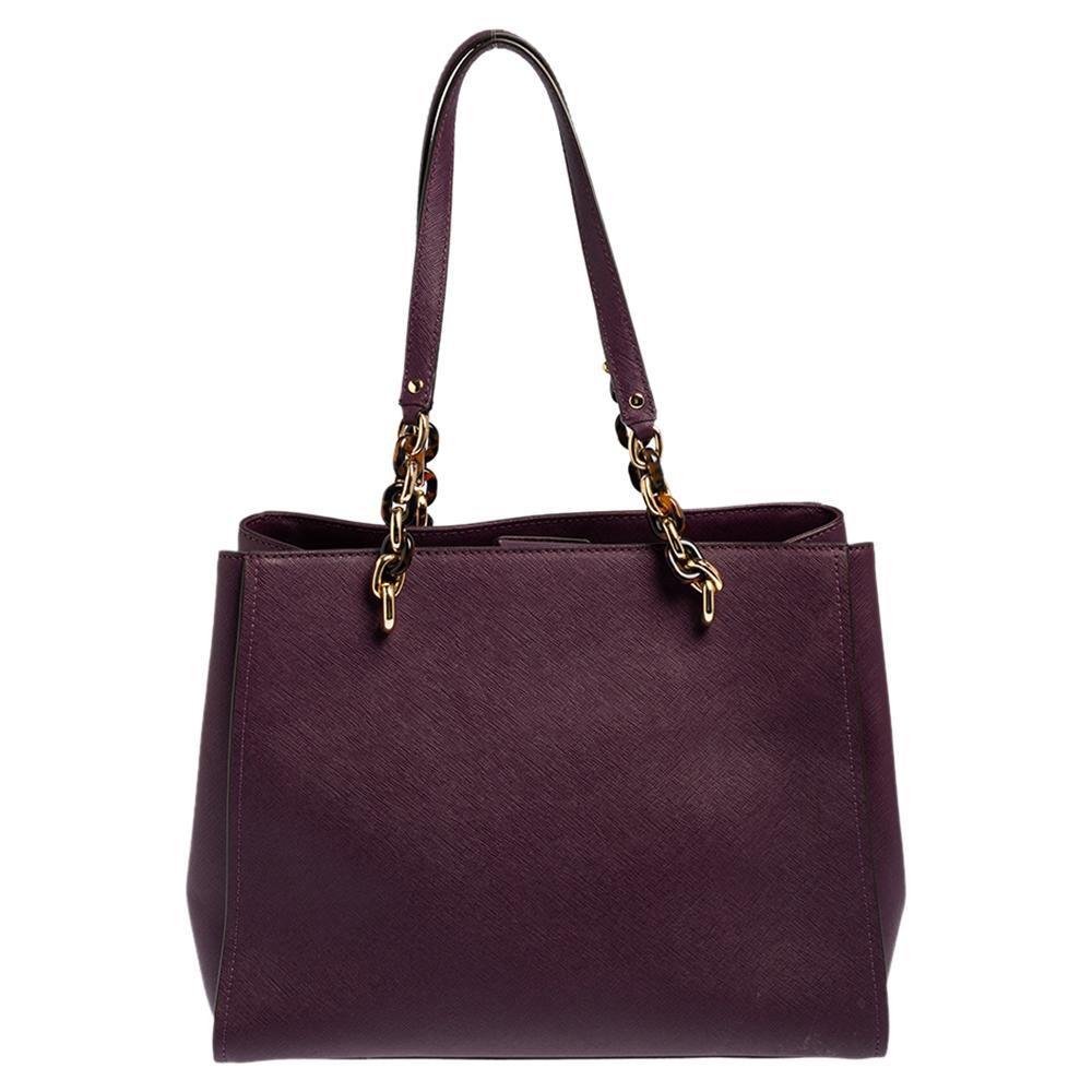Michael kors purple tote bag discount