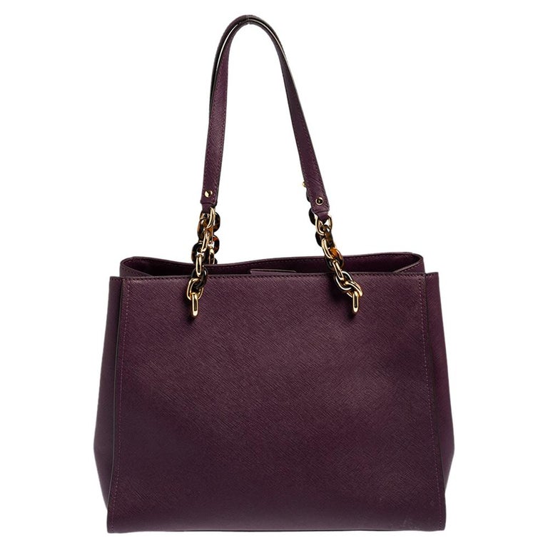 Michael Kors Purple Leather Tote For Sale at 1stDibs | michael kors bag purple, michael kors purple tote bag