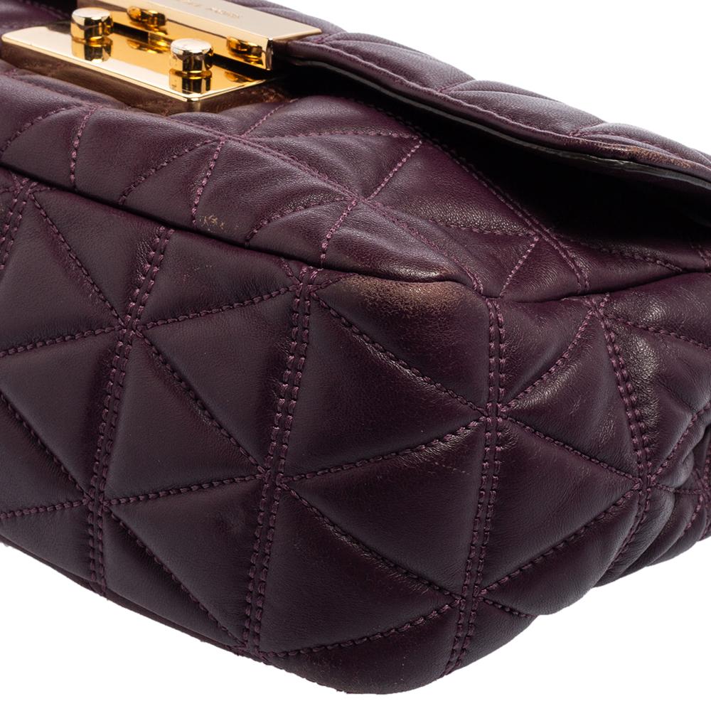 Michael Kors Purple Quilted Leather Sloan Chain Bag 3