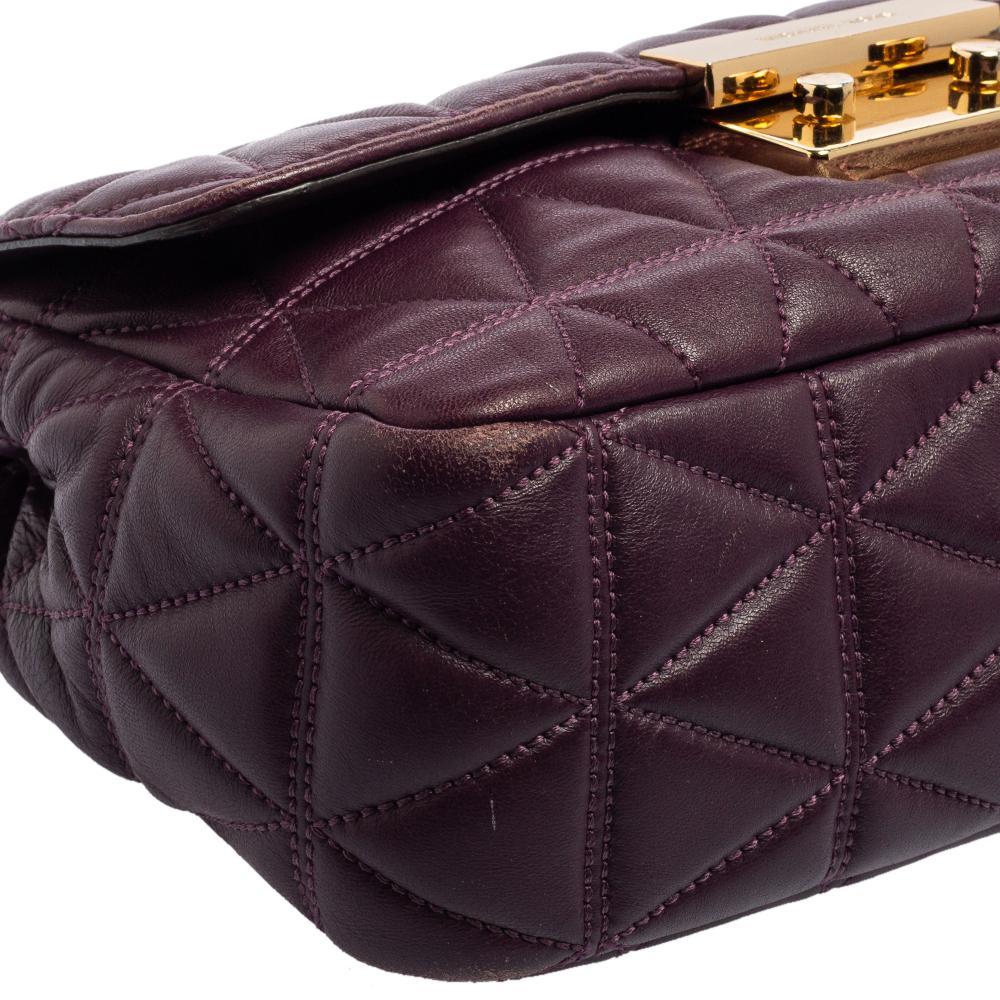 Women's Michael Kors Purple Quilted Leather Sloan Chain Bag