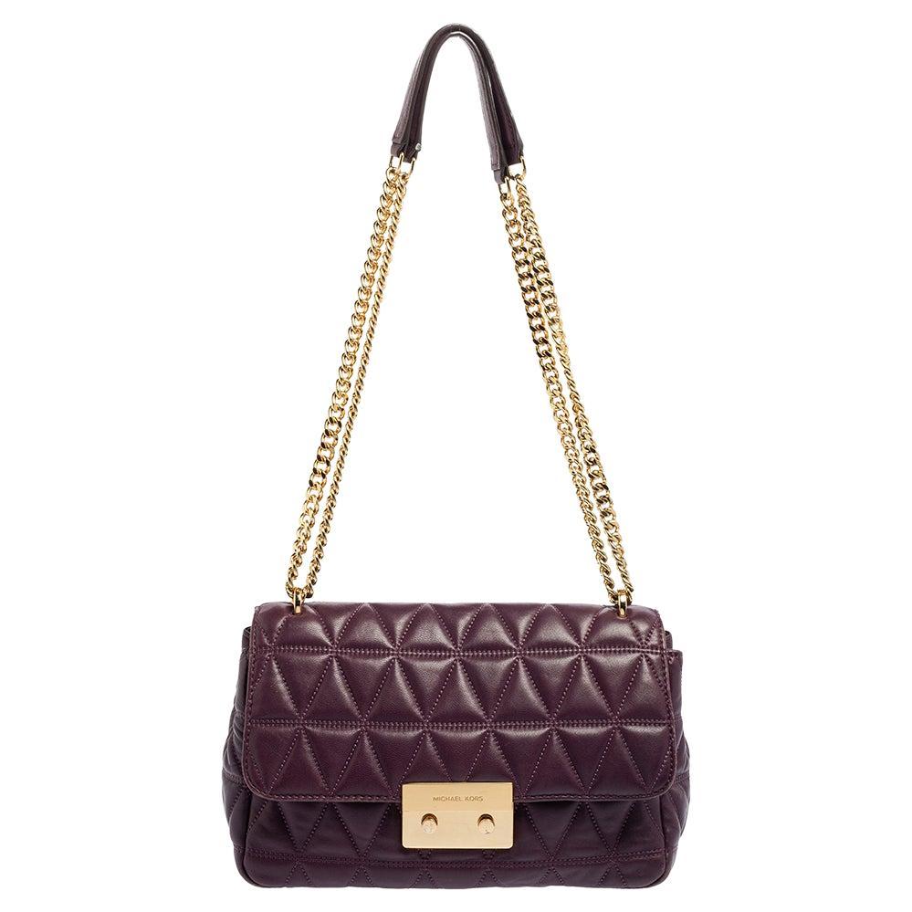 Michael Kors Purple Quilted Leather Sloan Chain Bag at 1stDibs