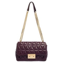 Michael Kors Purple Quilted Leather Sloan Chain Bag