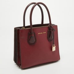 Michael Kors - Petit fourre-tout Mercer en cuir rouge/brungundy