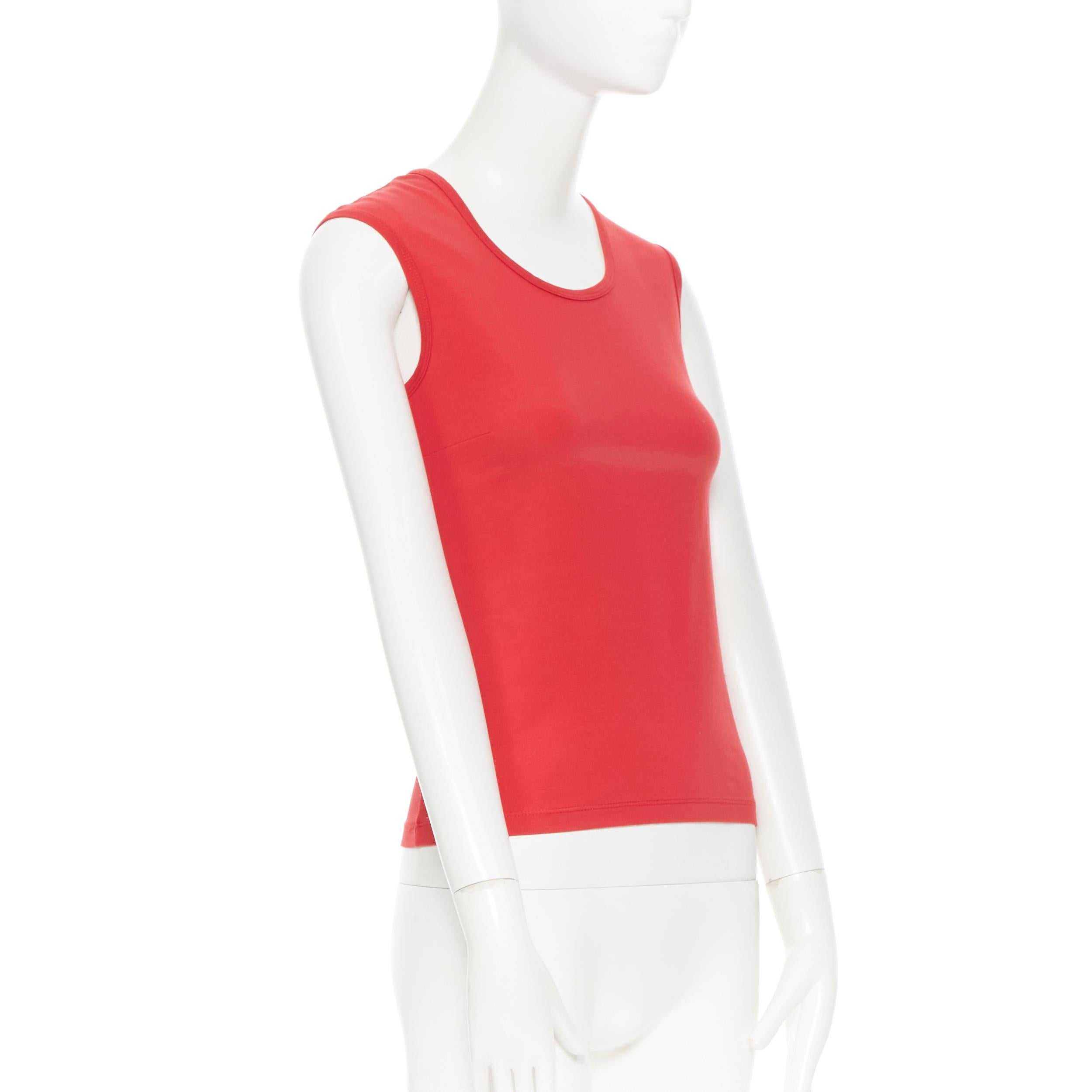 MICHAEL  KORS red cotton blend scoop neck sleeveless vest top S In Good Condition In Hong Kong, NT