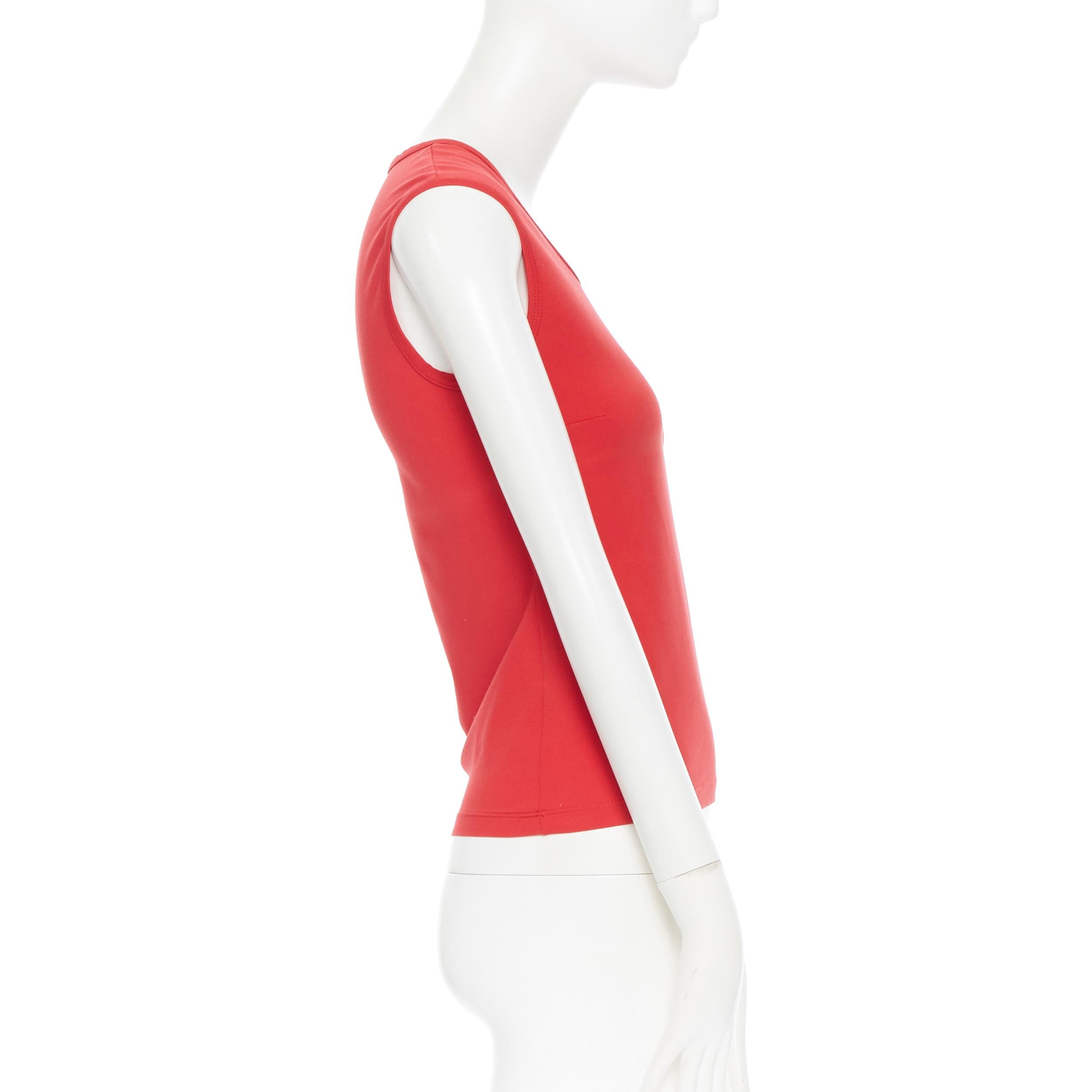 Women's MICHAEL  KORS red cotton blend scoop neck sleeveless vest top S