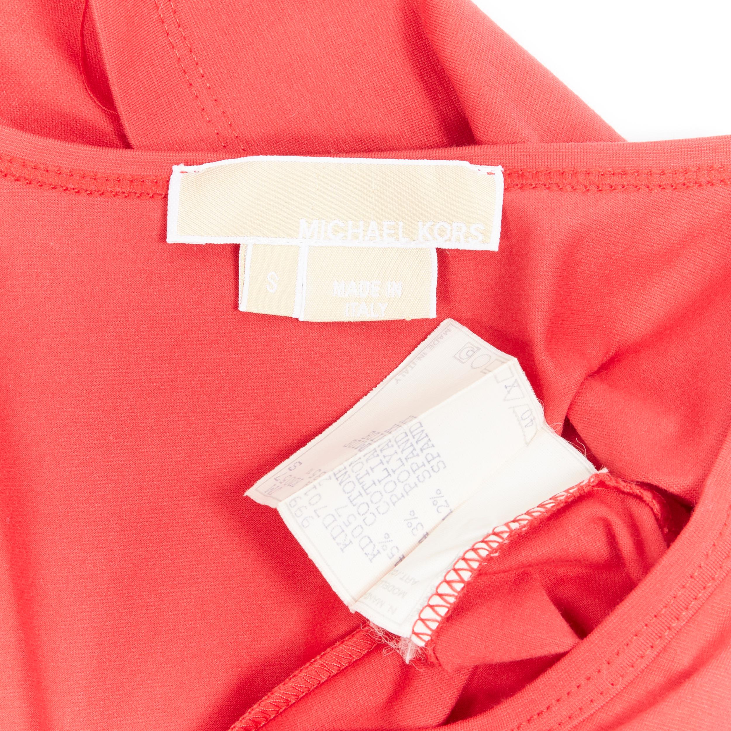 MICHAEL  KORS red cotton blend scoop neck sleeveless vest top S 4