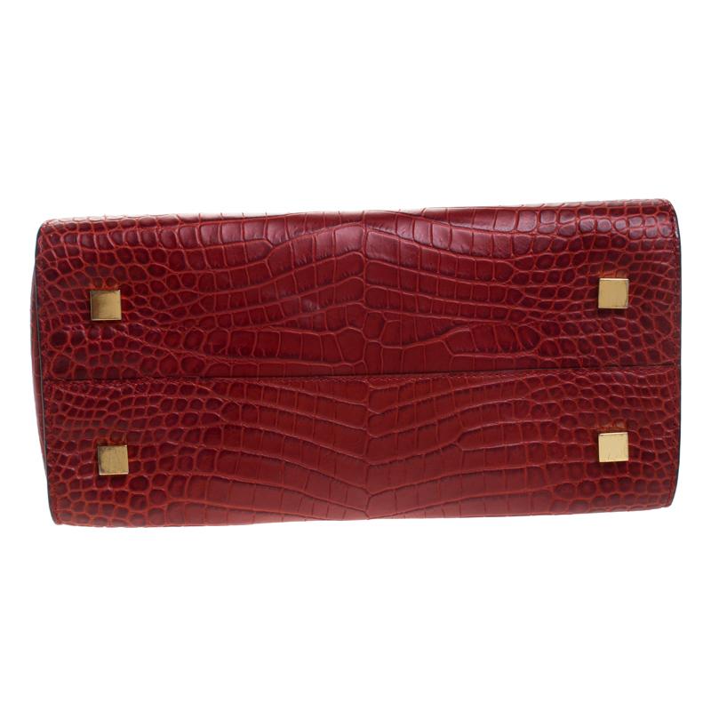 michael kors red crocodile bag