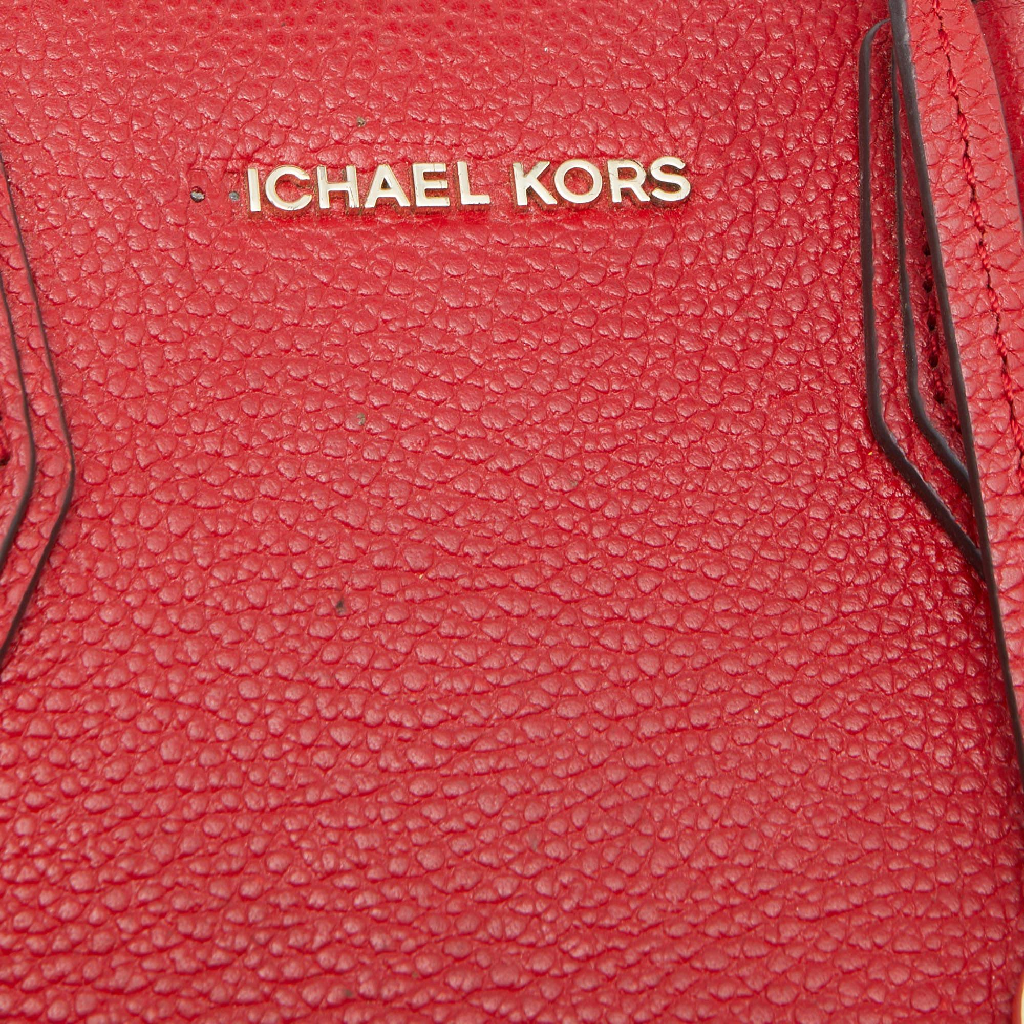 Michael Kors Red Leather Mini Mercer Tote For Sale 1