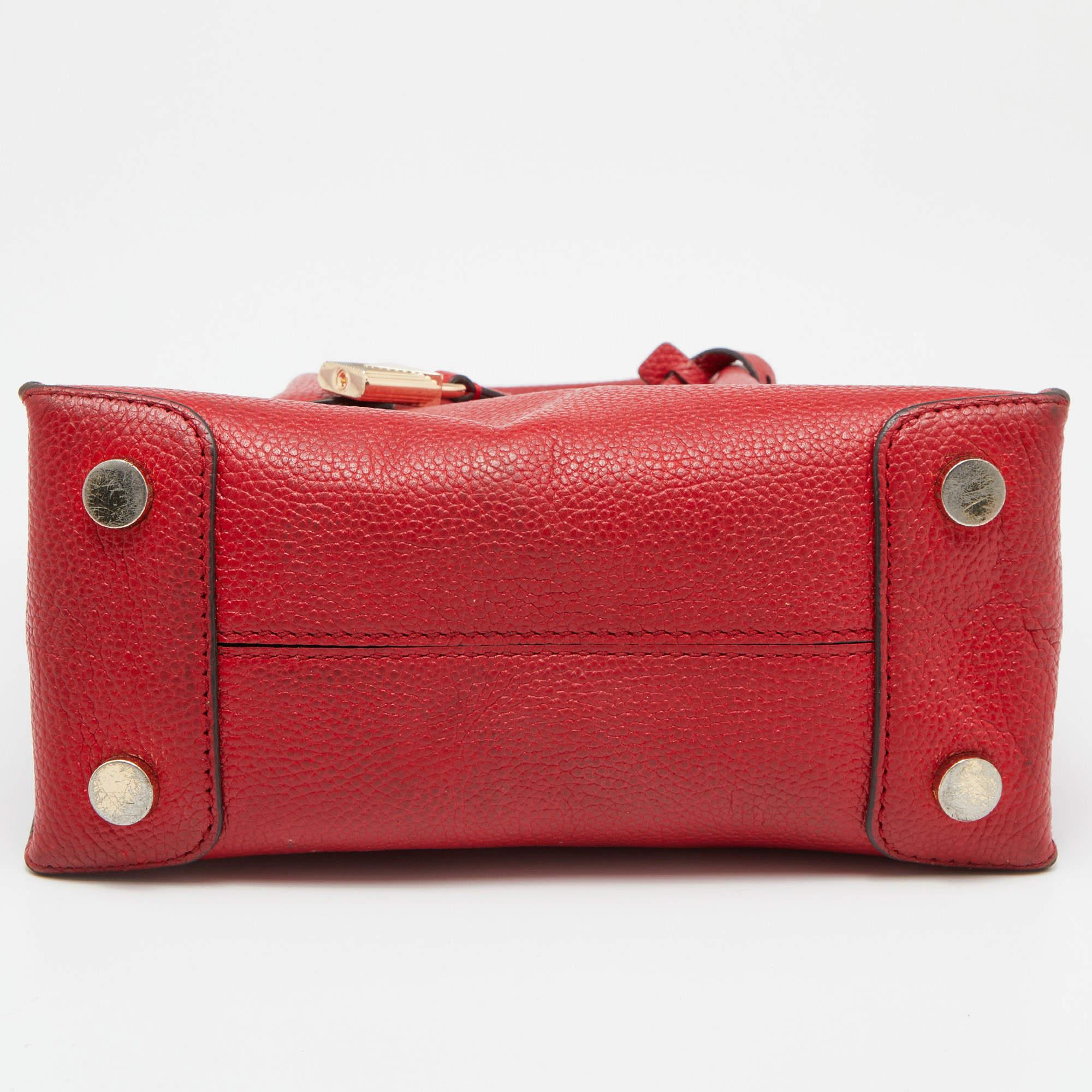 Michael Kors Red Leather Mini Mercer Tote For Sale 3