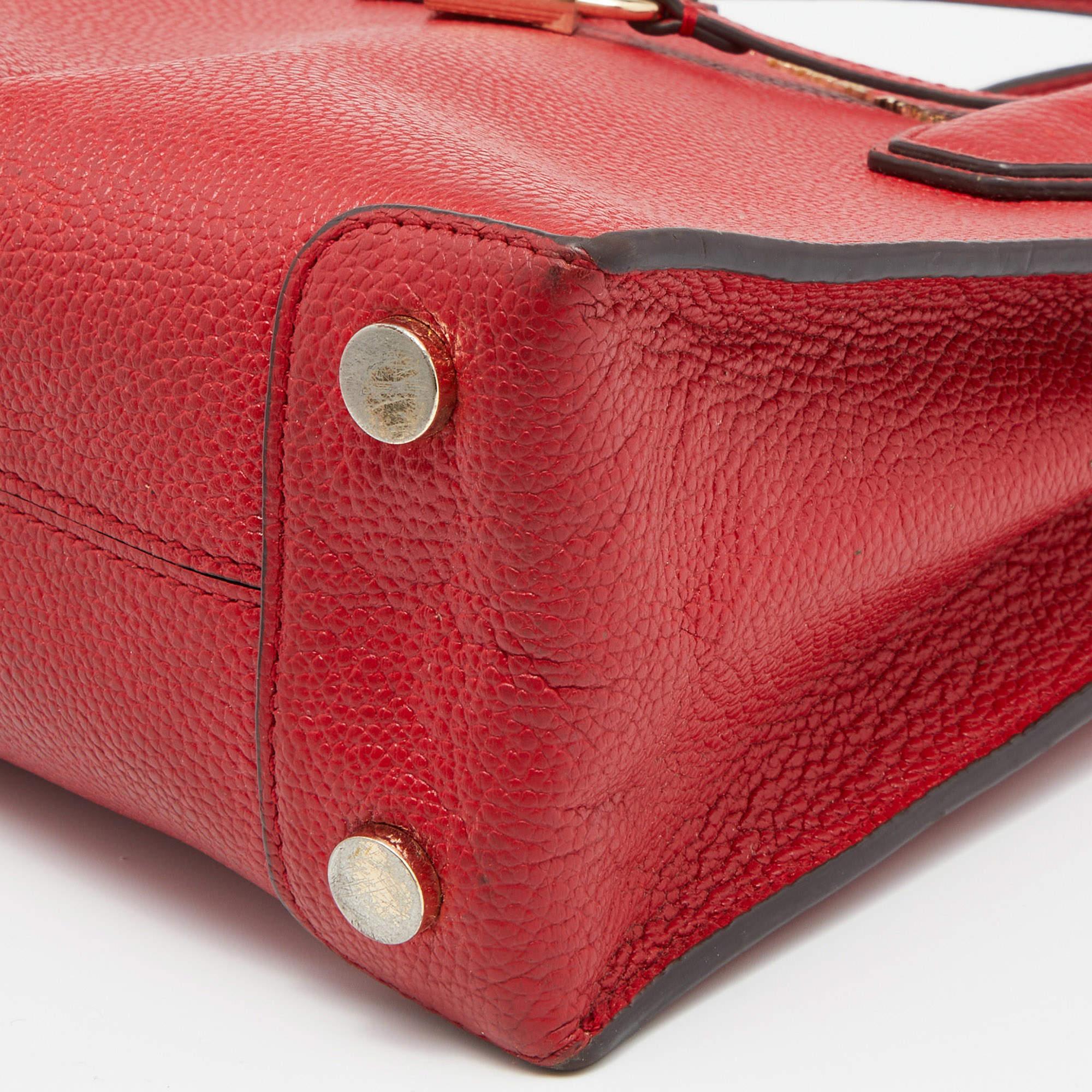 Michael Kors Red Leather Mini Mercer Tote For Sale 5
