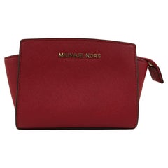 Michael Kors red leather shoulder bag