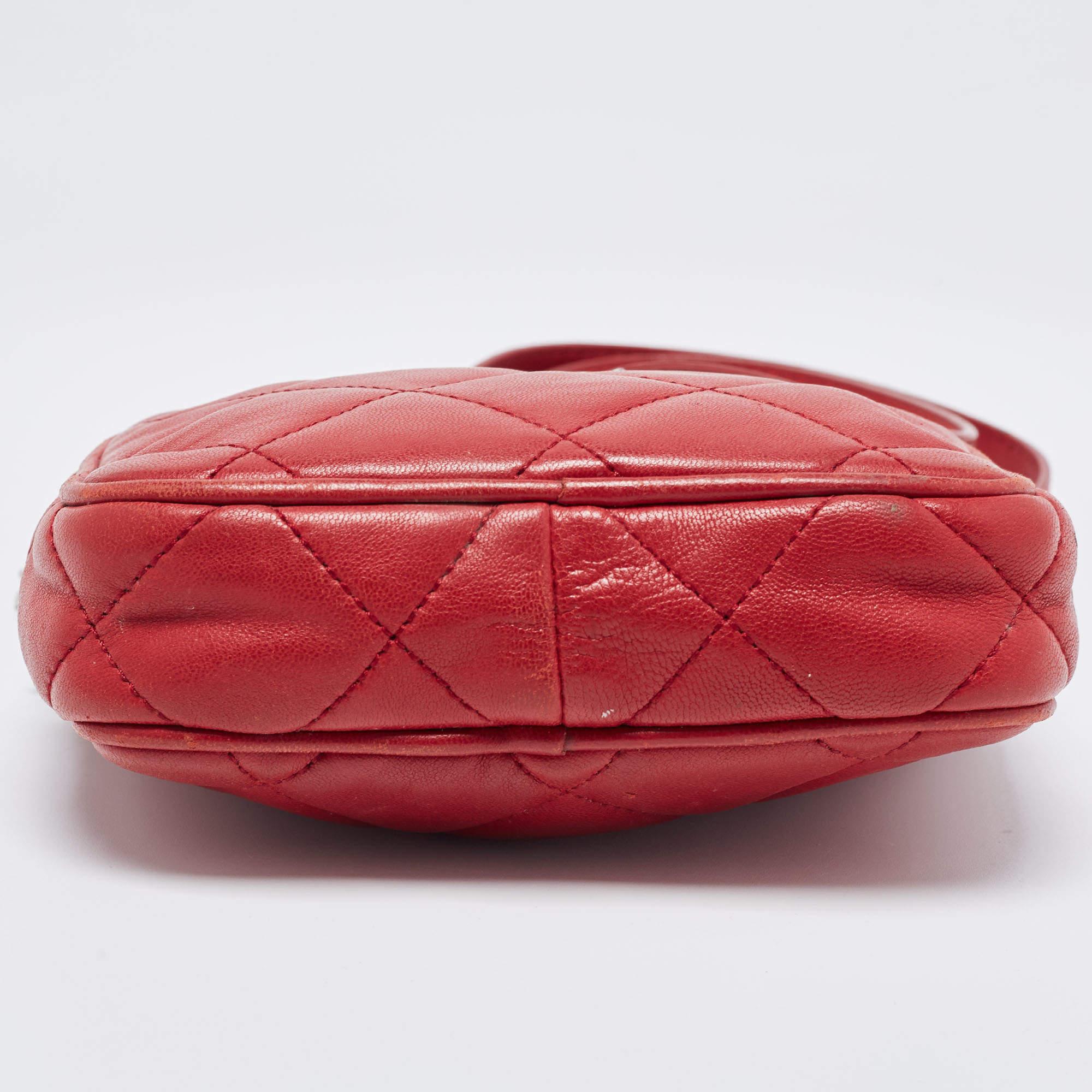 Michael Kors Red Quilted Leather Camera Shoulder Bag For Sale 4