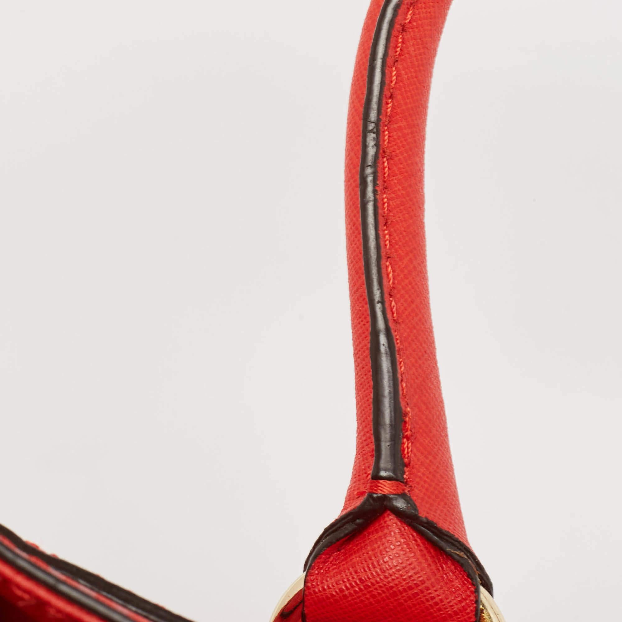 Michael Kors Red Saffiano Leather East/West Hamilton Tote 3