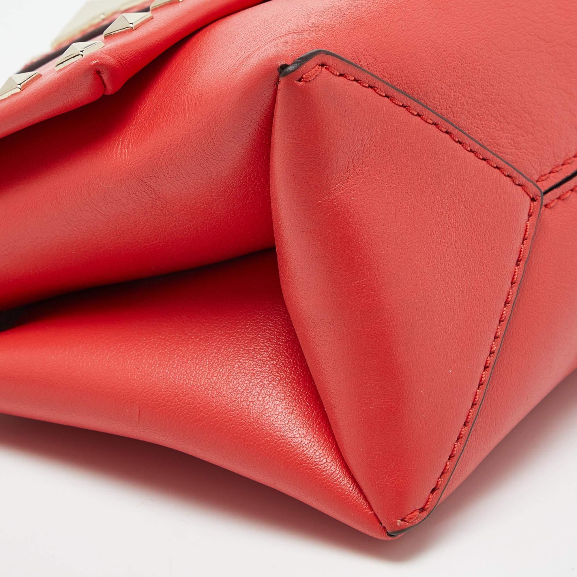 Michael Kors Red Studded Leather Mini Cece Crossbody Bag 4