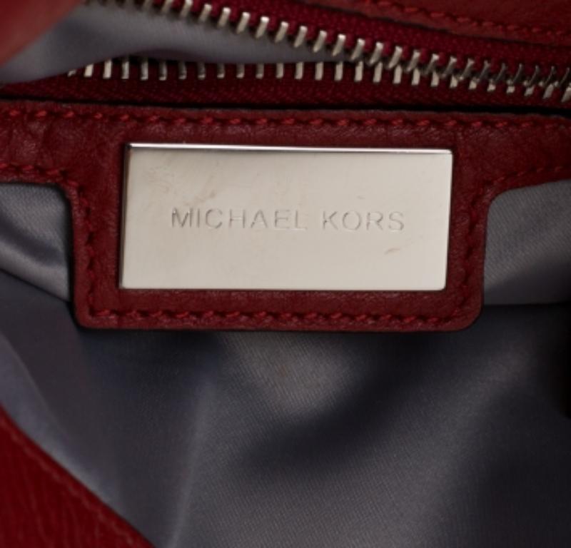 Michael Kors Bolso Gia en piel grabada de cocodrilo y avestruz rojo y marrón Marrón en venta