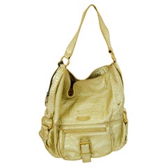 Michael Kors Satchel Gold Pebbled Leather Hobo Bag