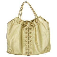 Michael Kors Satchel Pebbled Gold Leather Hobo Bag