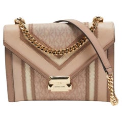 Michael Kors Signature Coates Coated Canvas and Leather Large Whitney Shoulder Bag
