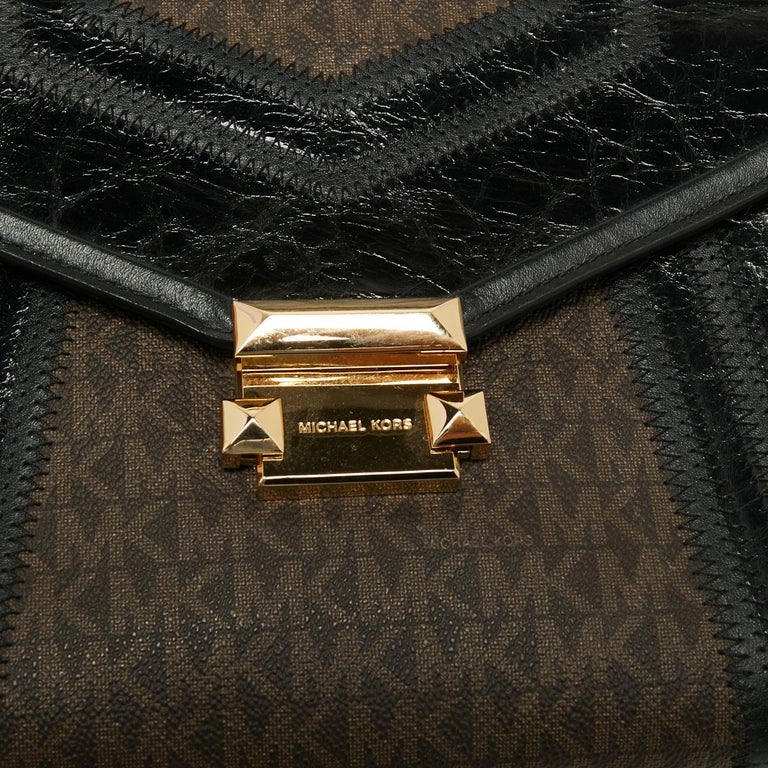 Michael Kors Signature Coated Canvas and Leather Whitney Top Handle Bag