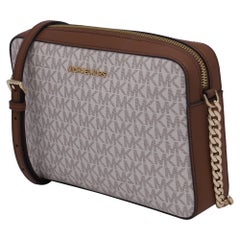 Michael Kors Signature Jet Set Crossbody Bag in Coated Canvas and Leather
