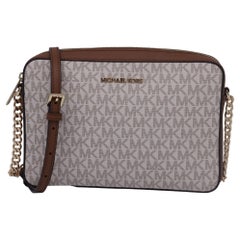 Michael Kors Signature Jet Set Crossbody Bag in Coated Canvas and Leather