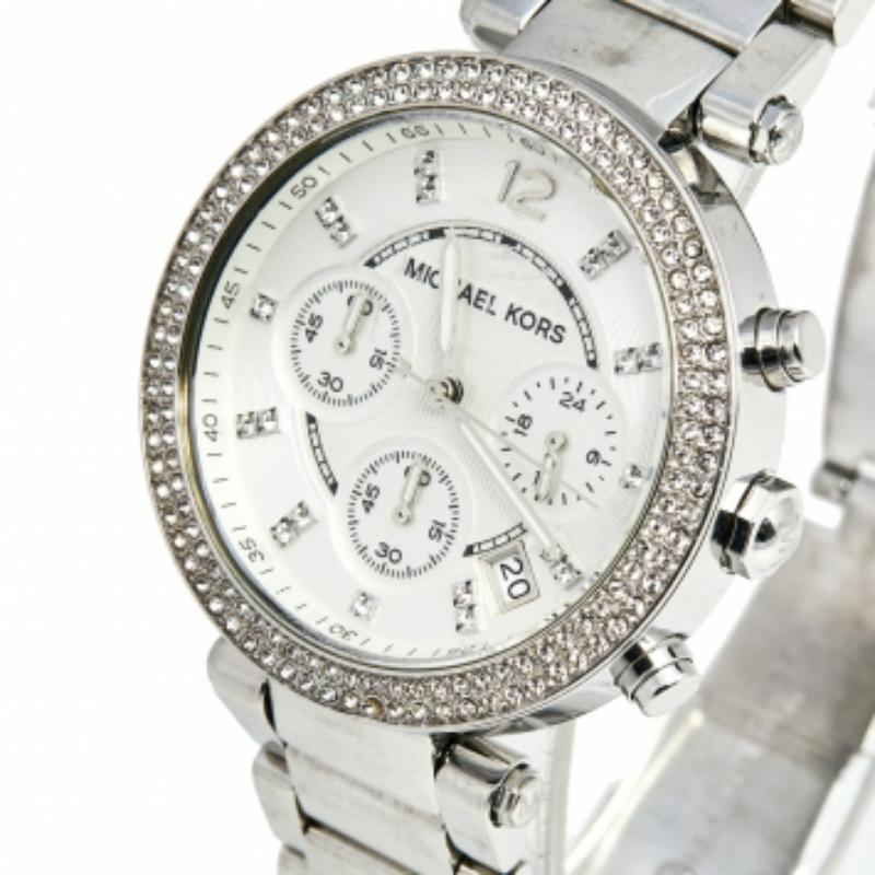 Reloj de pulsera para mujer Michael Kors Parker MK5353 de acero inoxidable plateado 39 mm en Bastante bueno estado para la venta en Dubai, Al Qouz 2