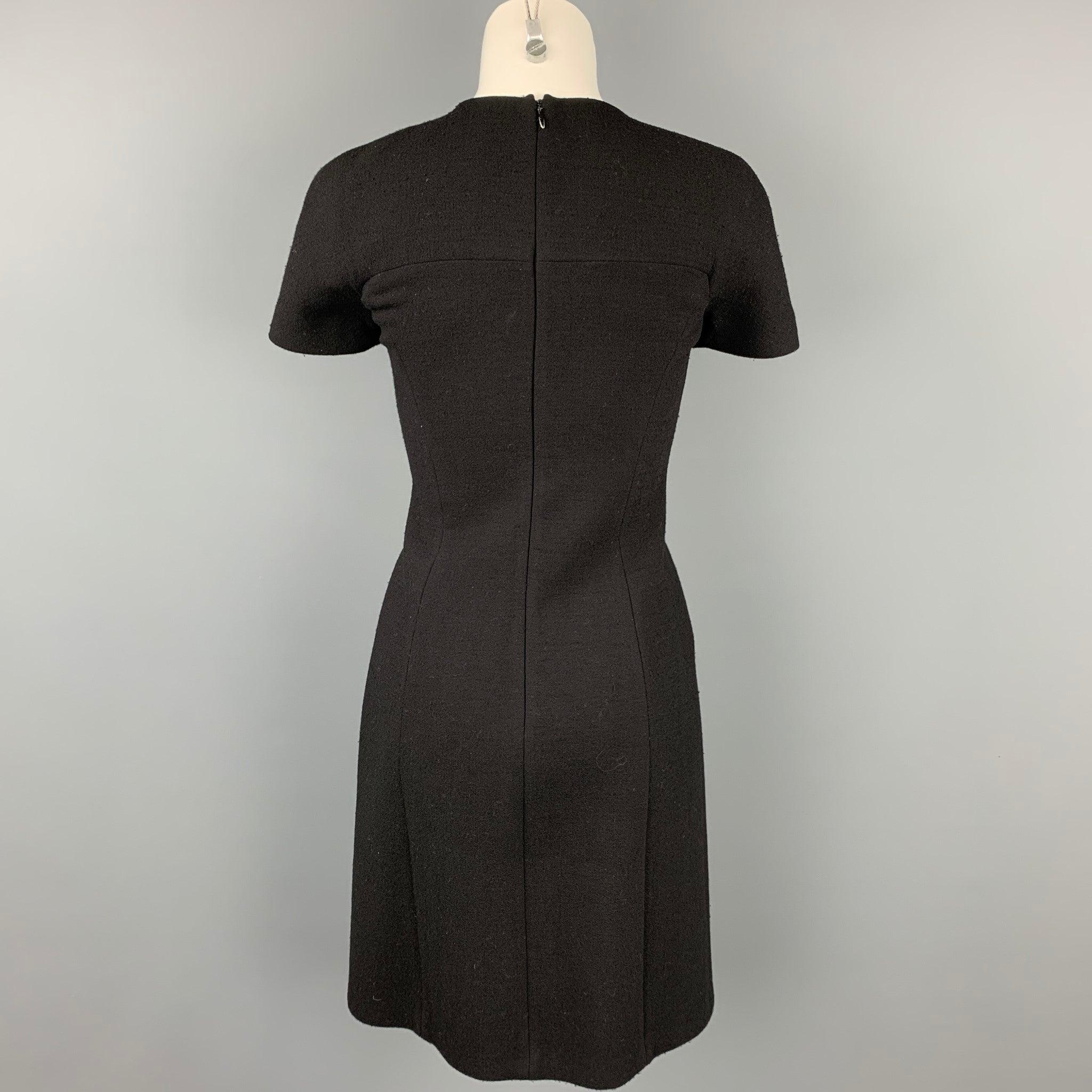 MICHAEL KORS Size 0 Black Crepe Shift Dress In Good Condition For Sale In San Francisco, CA