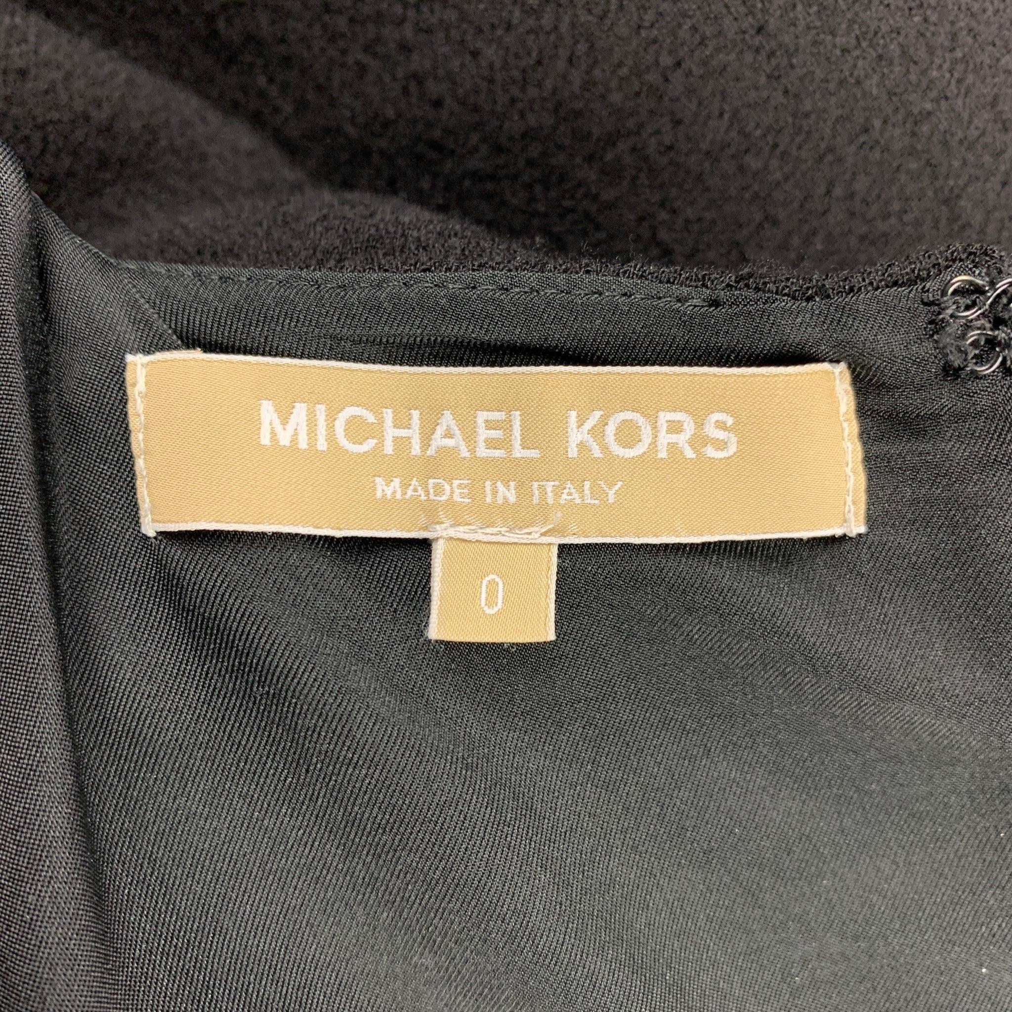 Women's MICHAEL KORS Size 0 Black Crepe Shift Dress For Sale