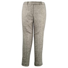 MICHAEL KORS Size 12 Grey Black Viscose Wool Tweed Zip Fly Dress Pants