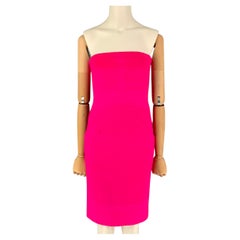 Used MICHAEL KORS Size 2 Pink Wool Blend Strapless Dress